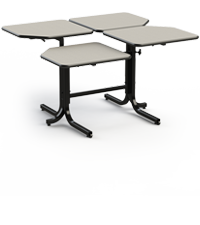 The Butterfly Adjustable Table can be individually adjusted to the appropriate height required by a wheel-chair-bound patient.