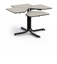 The Butterfly Adjustable Table can be individually adjusted to the appropriate height required by a wheel-chair-bound patient.